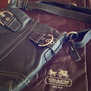 Coach black leather purse.